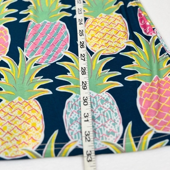 SIMPLY SOUTHERN Preppy Tropical Bell Sleeve Colorful Pineapple Mini Dress Size S - Picture 12 of 13